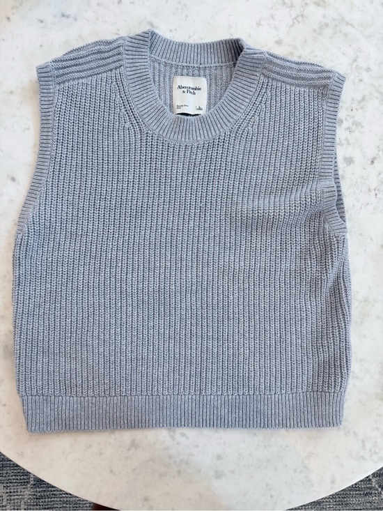 Abercrombie & Fitch Tops - Abercrombie & Fitch Light Gray Ribbed Crewneck Sweater Vest